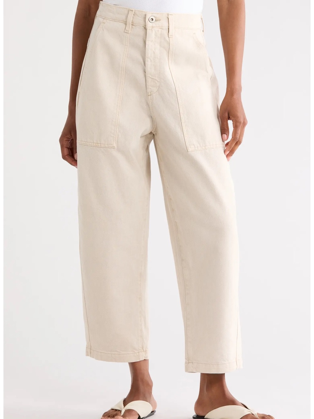 AG Camille Utility Barrel Pant Beige